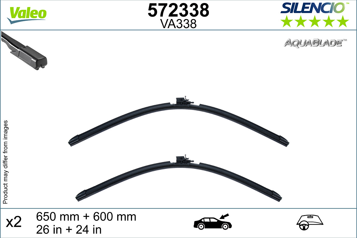 VALEO Viskerblad 572338 foran for MERCEDES-BENZ