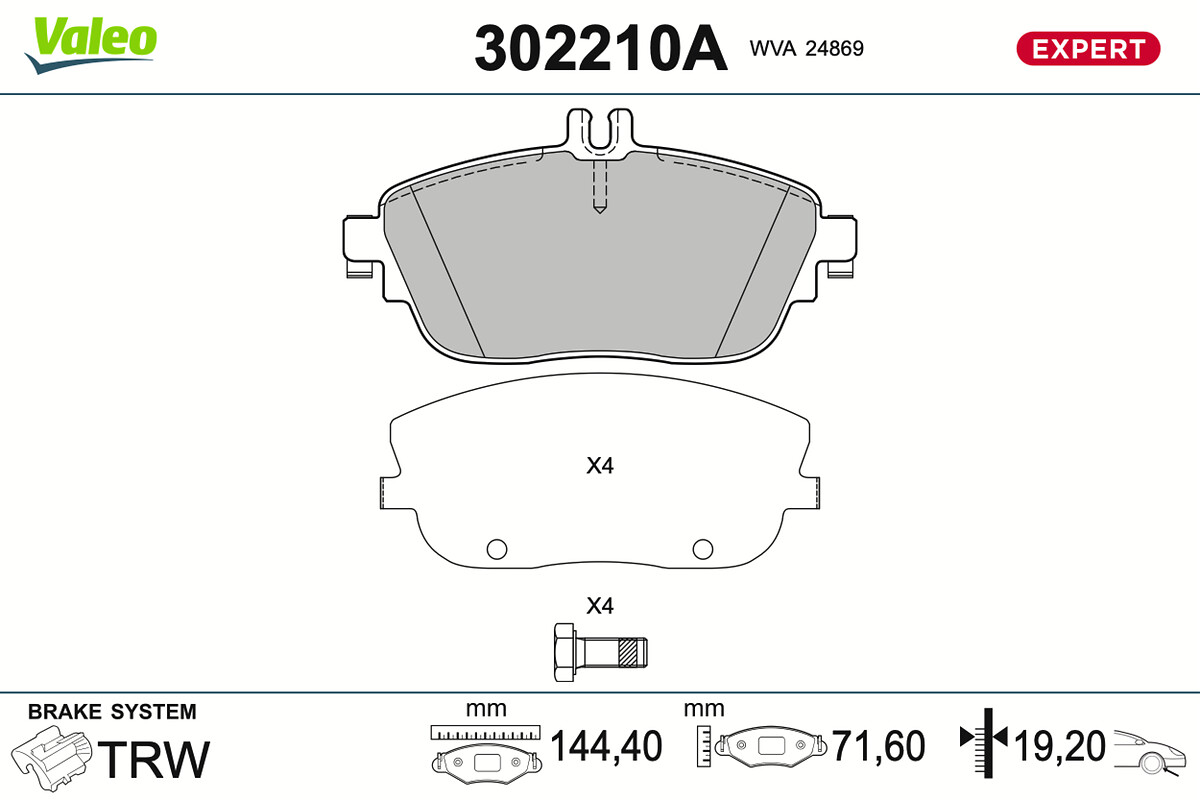 VALEO Bremseklodser 302210a foraksel for MERCEDES-BENZ MERCEDES-BENZ (BBDC) INFINITI