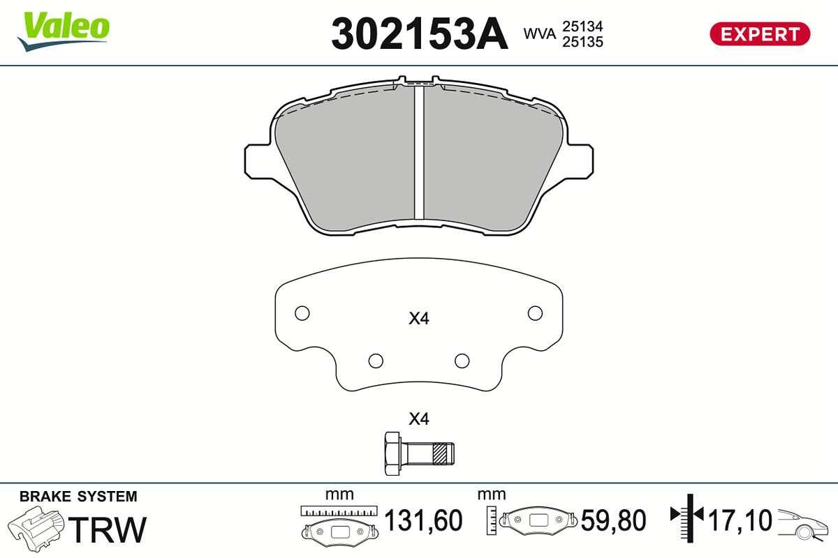 VALEO Bremseklodser 302153a foraksel for FORD FORD USA