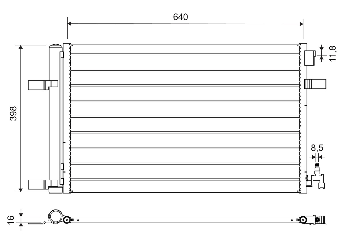VALEO Kondensor, klimaanlæg 812661 for OPEL VAUXHALL CHEVROLET BUICK