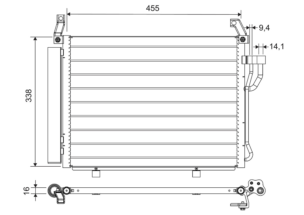 VALEO Kondensor, klimaanlæg 812664 for HYUNDAI