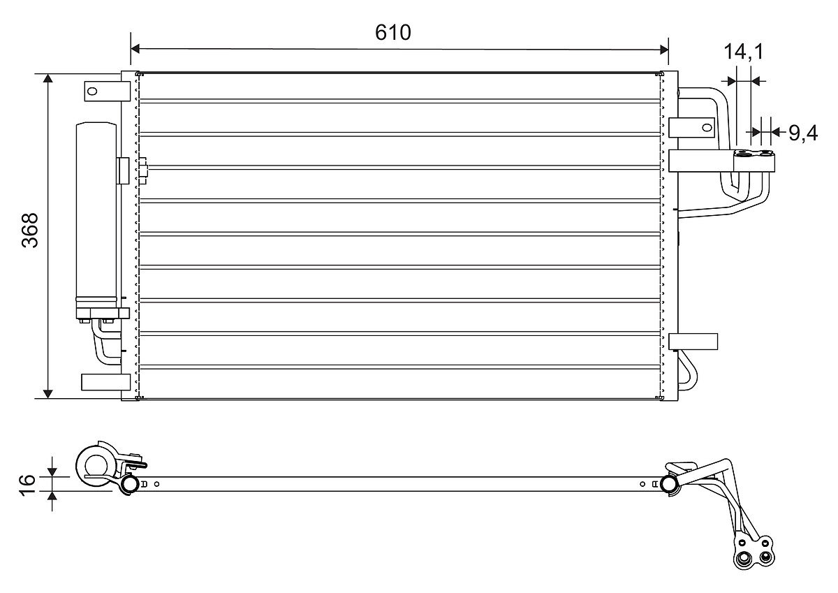 VALEO Kondensor, klimaanlæg 812716 for KIA