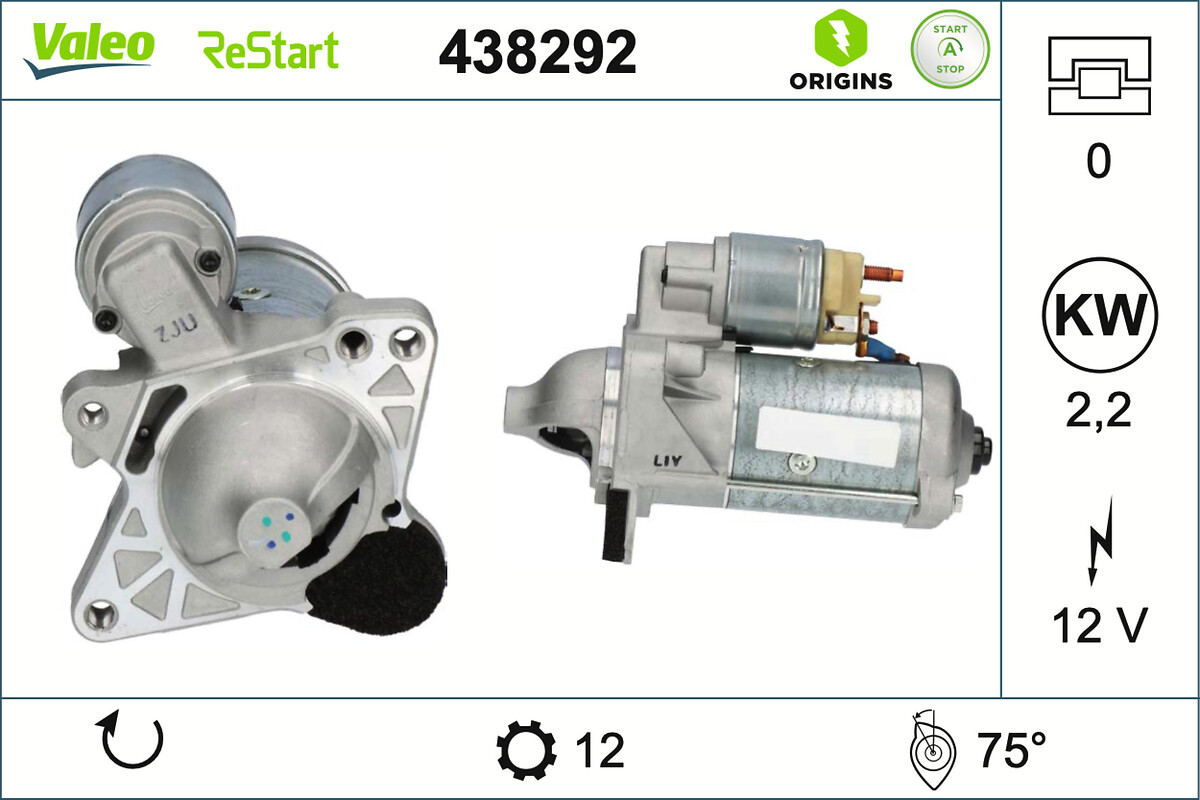 VALEO Starter 438292 for VAUXHALL RENAULT
