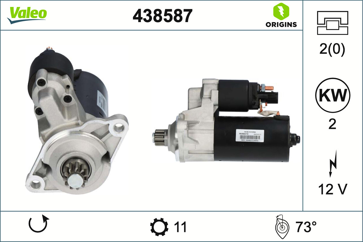 VALEO Starter 438587 for VW VW (SVW)
