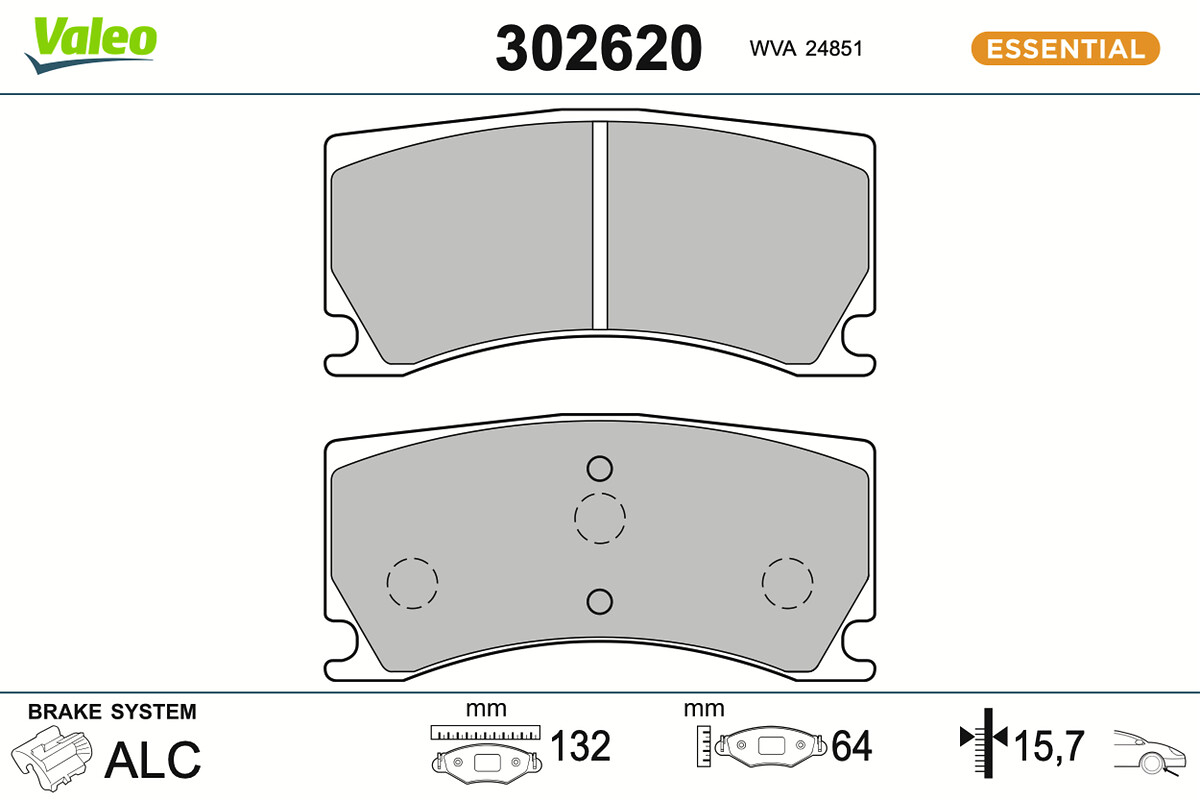 VALEO Bremseklodser 302620 foraksel for DS