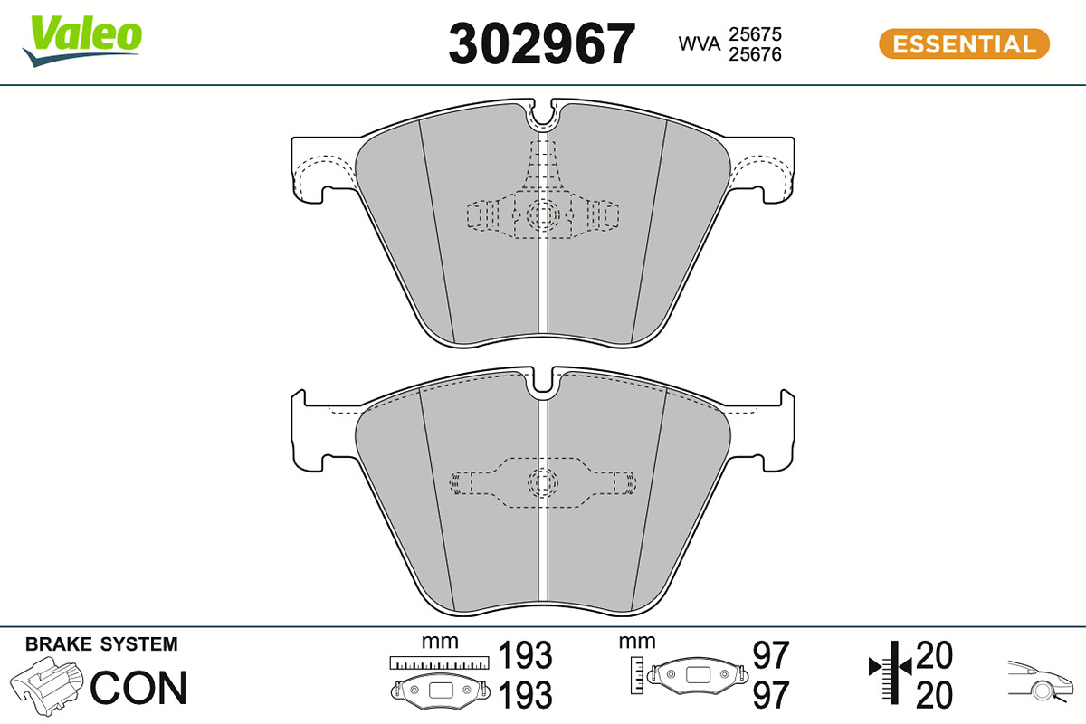VALEO Bremseklodser 302967 foraksel for BMW ROLLS-ROYCE