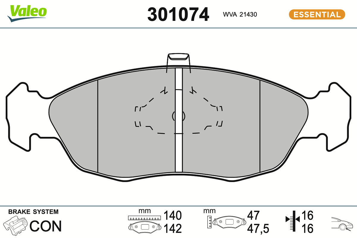 VALEO Bremseklodser 301074 foraksel for PEUGEOT CITROËN