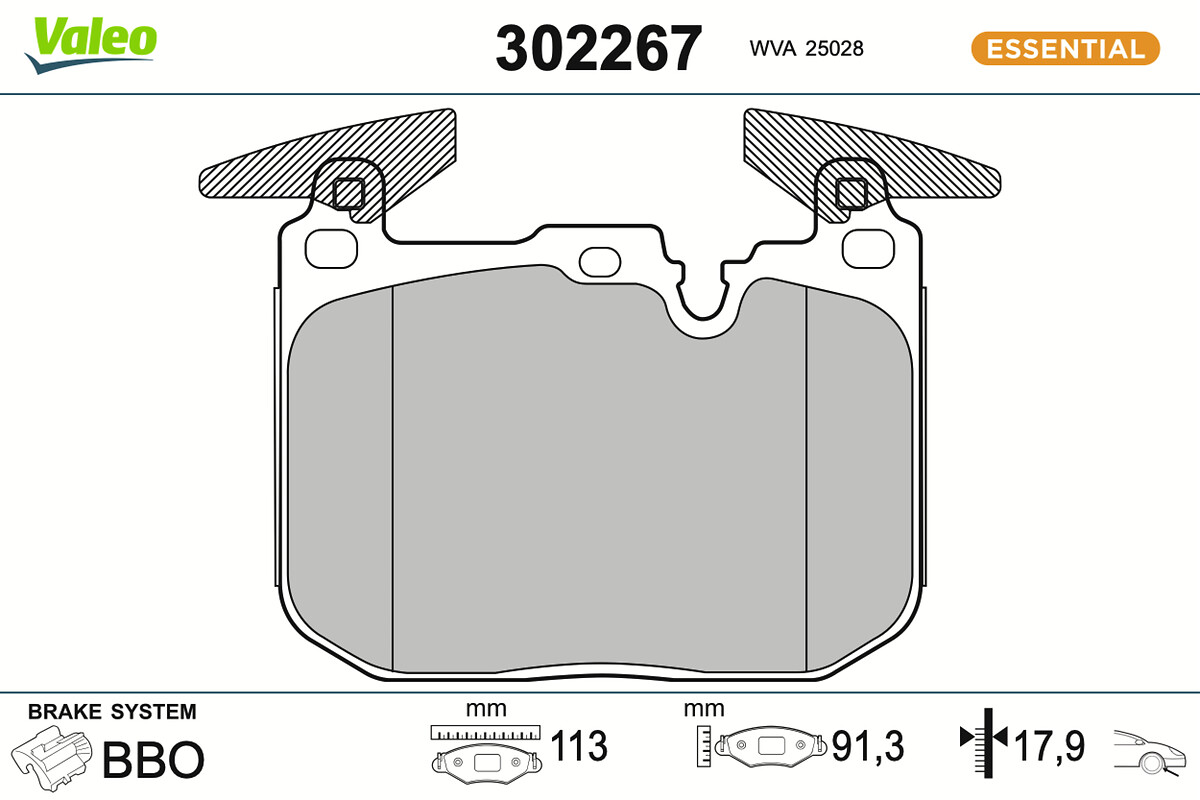 VALEO Bremseklodser 302267 foraksel for BMW BMW (BRILLIANCE)