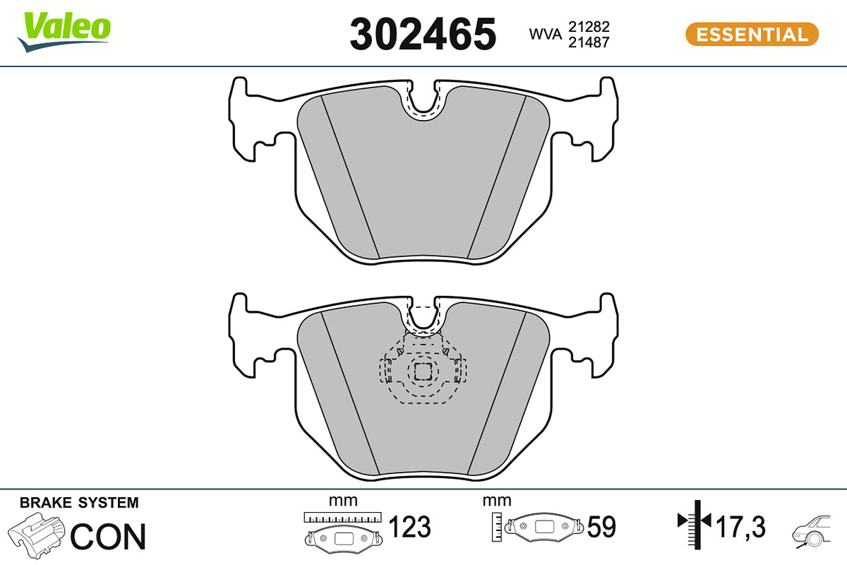 VALEO Bremseklodser 302465 bagaksel for LAND ROVER