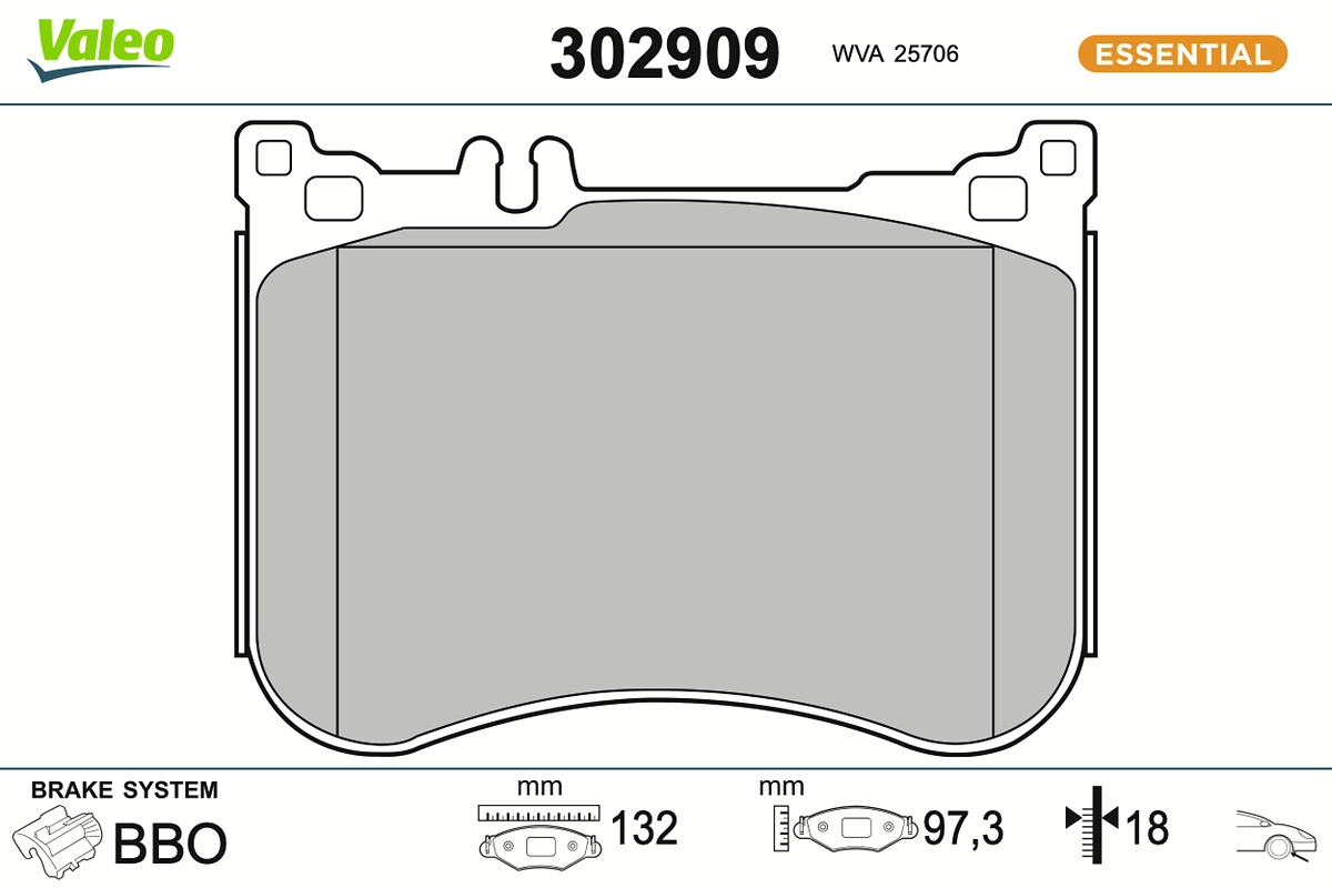 VALEO Bremseklodser 302909 foraksel for MERCEDES-BENZ BRABUS