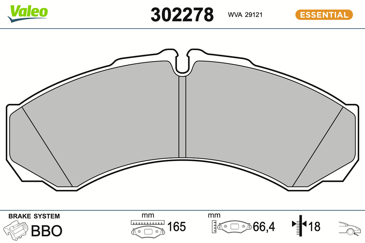 VALEO Bremseklodser 302278 foraksel for IVECO RENAULT TRUCKS