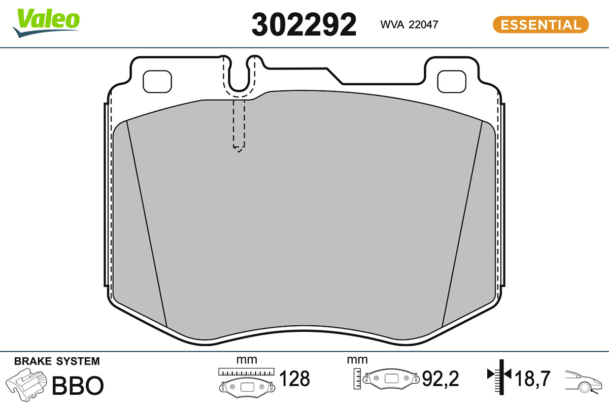 VALEO Bremseklodser 302292 foraksel for MERCEDES-BENZ (BBDC) MERCEDES-BENZ