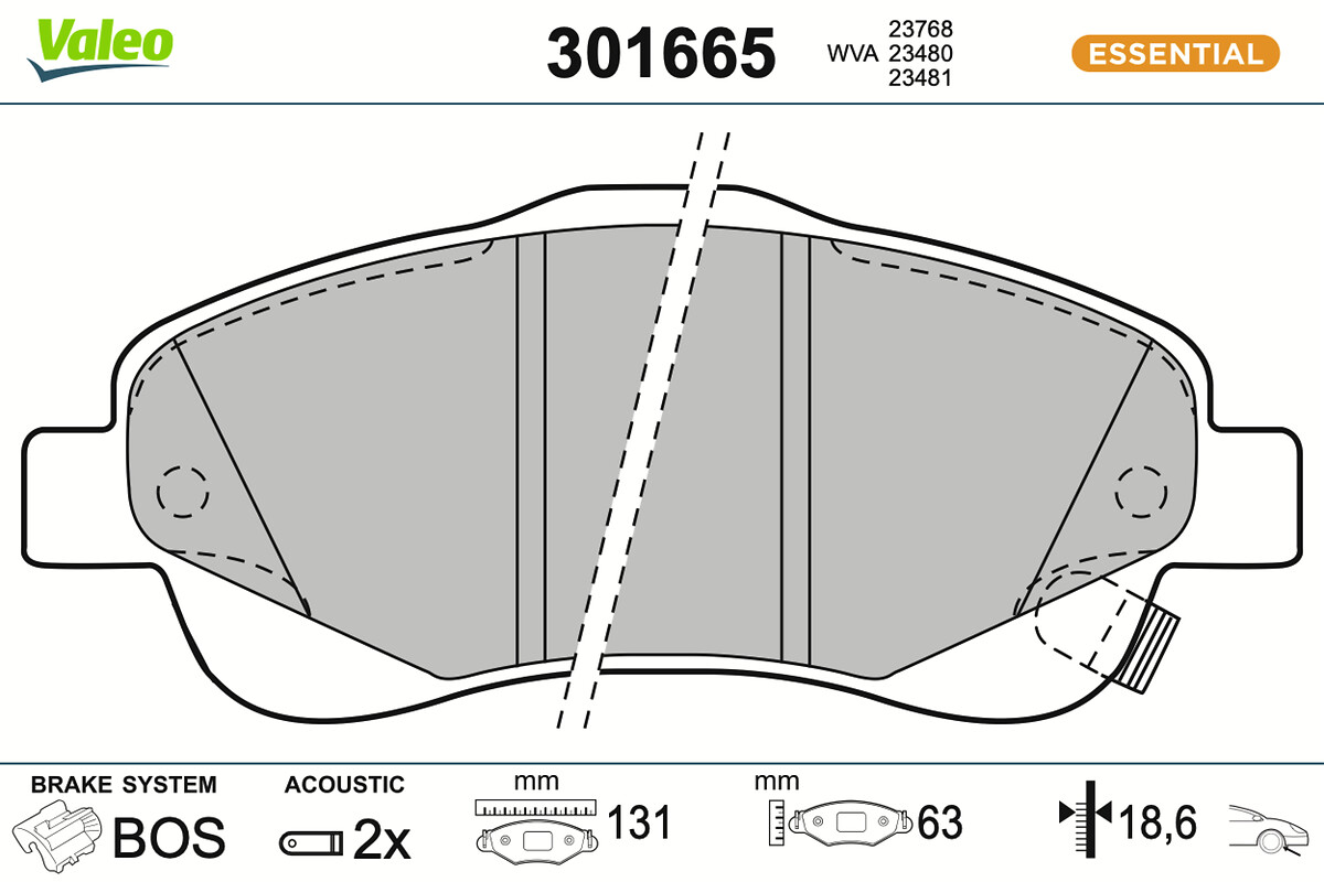 VALEO Bremseklodser 301665 foraksel for TOYOTA