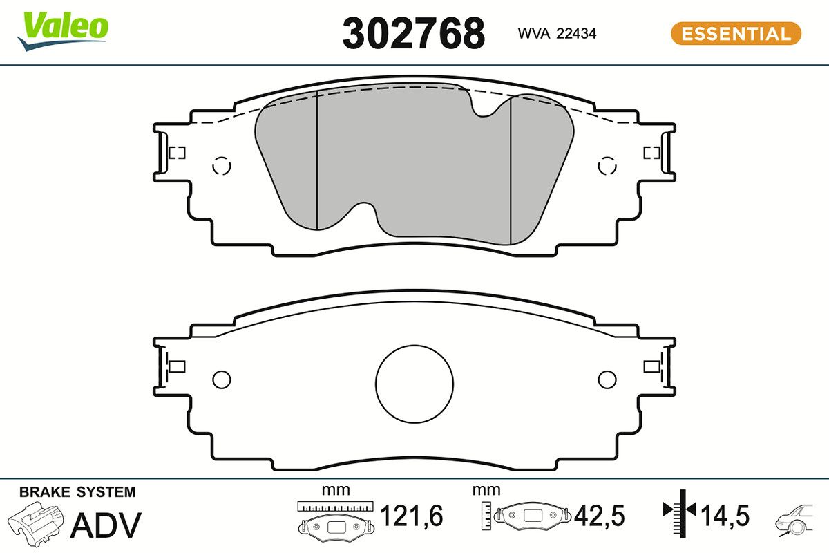 VALEO Bremseklodser 302768 bagaksel for TOYOTA (GAC) LEXUS