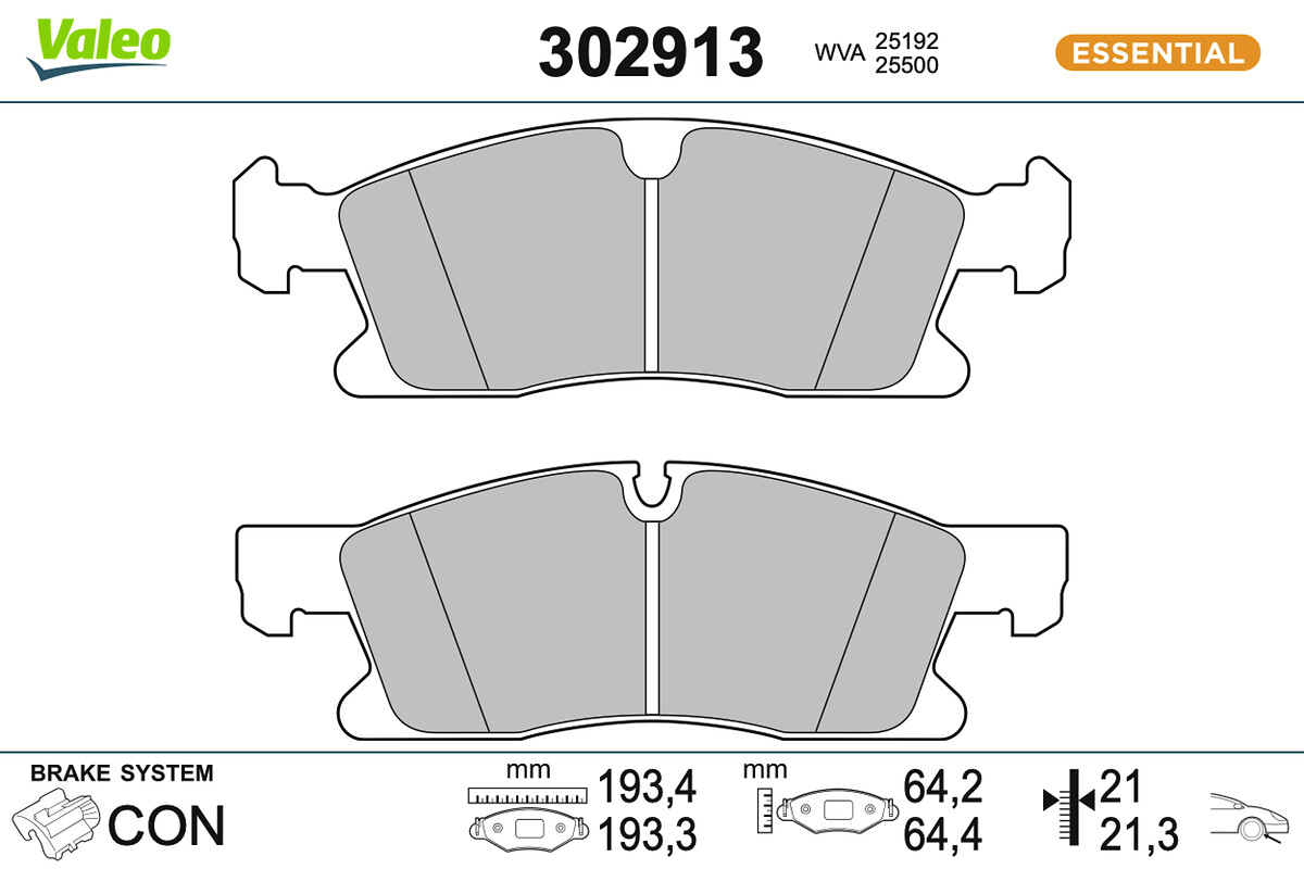 VALEO Bremseklodser 302913 foraksel for MERCEDES-BENZ BRABUS