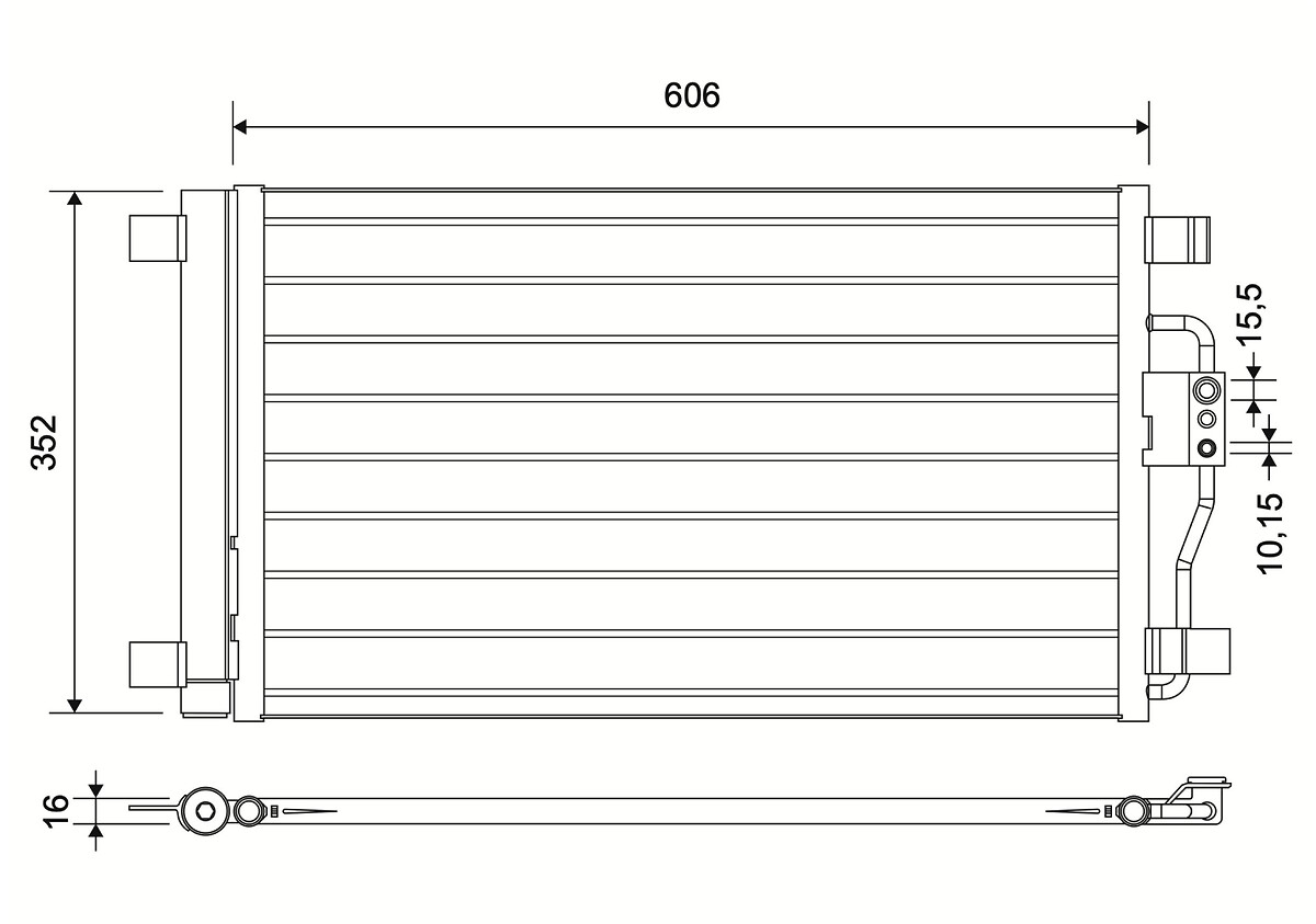VALEO Kondensor, klimaanlæg 822766 for MG (SAIC)