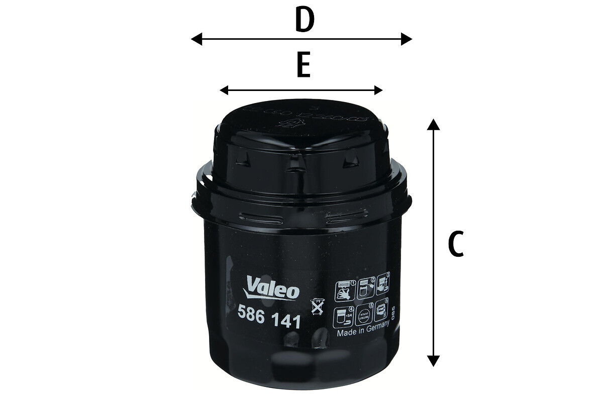 VALEO Oliefilter 586141 Påskruet 97mm UNF 3/4 -16 for VW