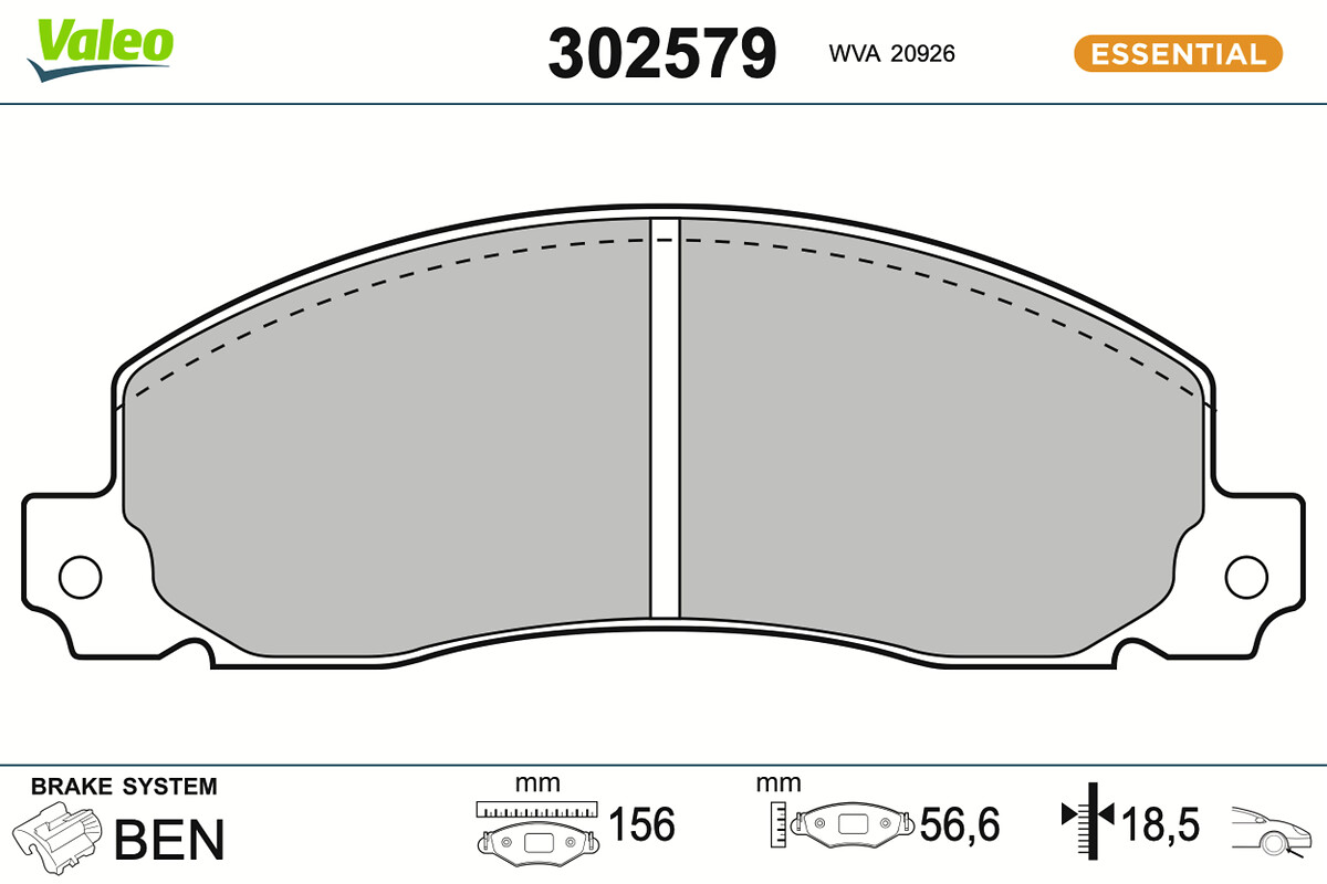 VALEO Bremseklodser 302579 foraksel for OPEL VAUXHALL RENAULT