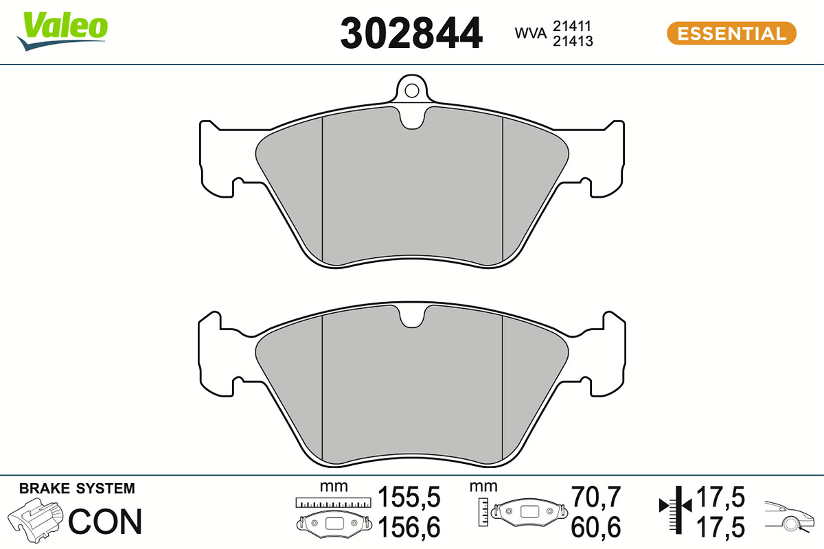 VALEO Bremseklodser 302844 foraksel for OPEL VAUXHALL SAAB