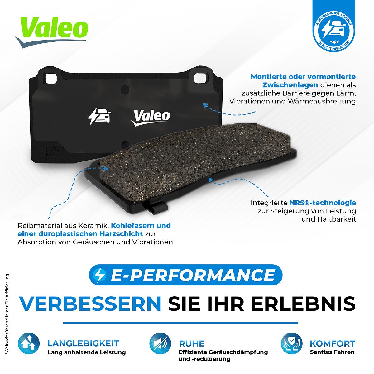 VALEO Bremseklodser 610380 bagaksel for AUDI
