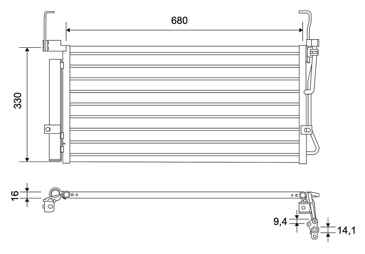 VALEO Kondensor, klimaanlæg 822820 for HYUNDAI