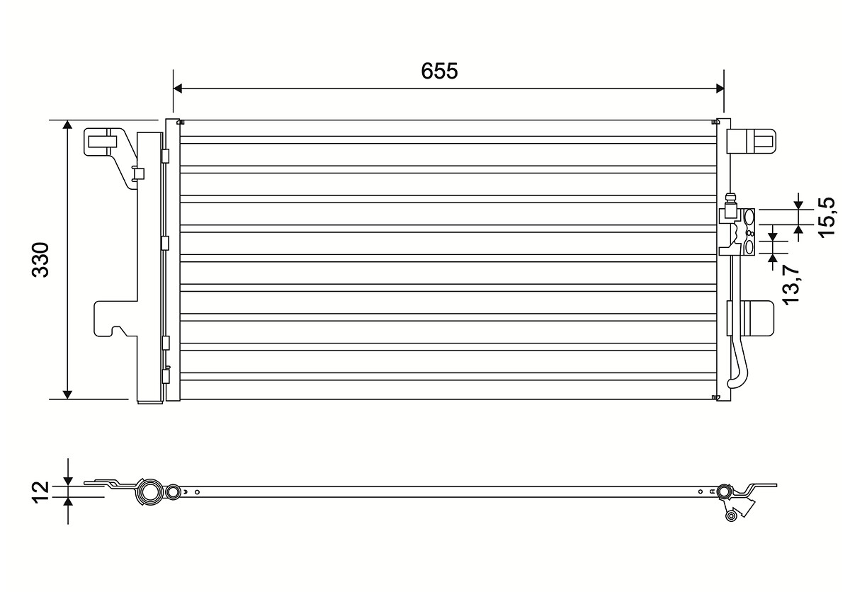 VALEO Kondensor, klimaanlæg 822838 for AUDI