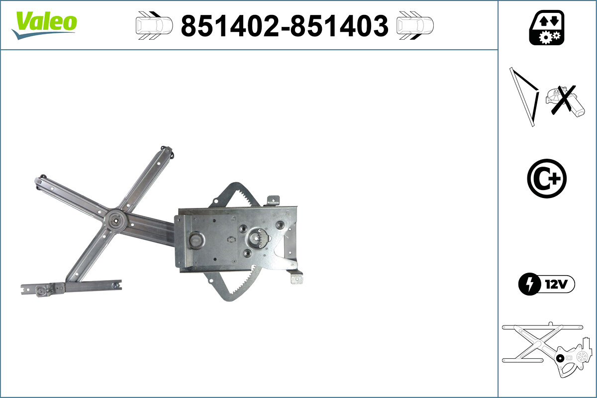 VALEO Vinduesløfter 851403 foran til højre for OPEL VAUXHALL
