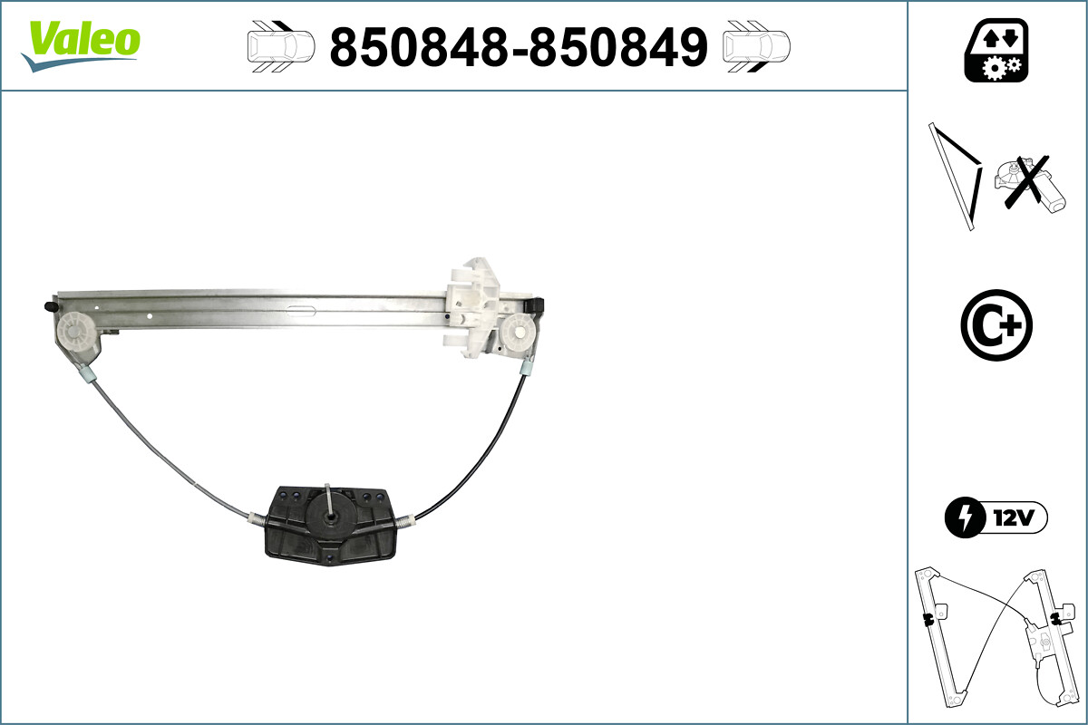VALEO Vinduesløfter 850848 foran til venstre for PEUGEOT