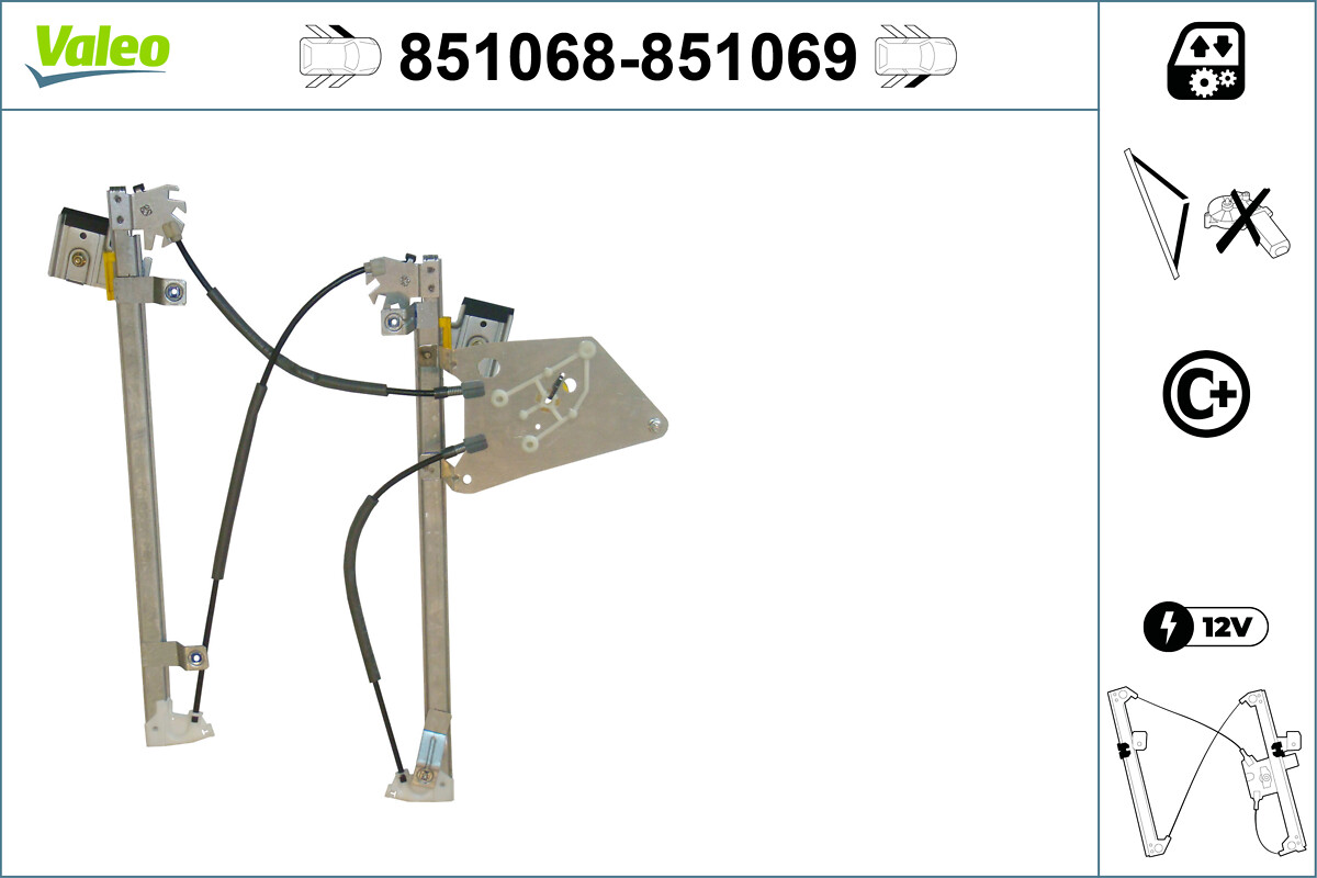 VALEO Vinduesløfter 851069 foran til højre for OPEL VAUXHALL