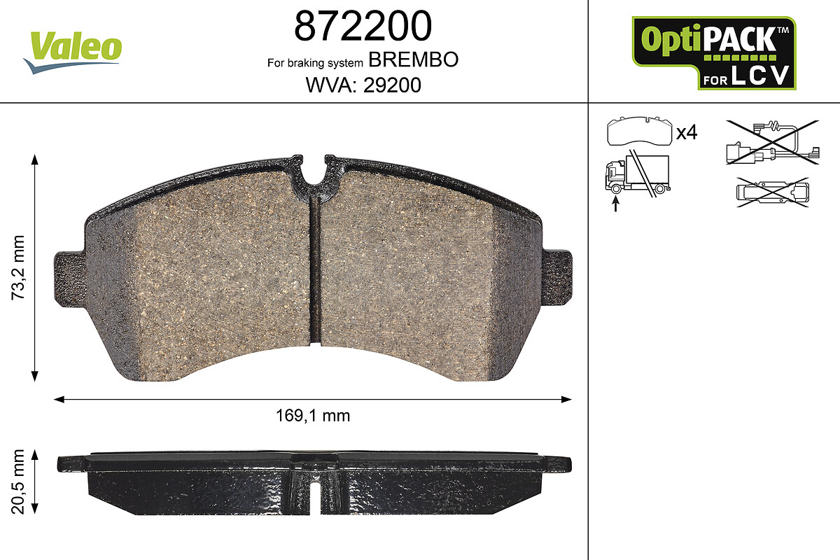 VALEO Bremseklodser 872200 foraksel for MERCEDES-BENZ MERCEDES-BENZ (FJDA) VW