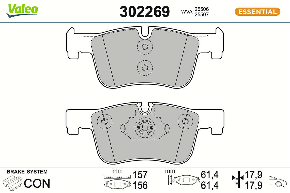 VALEO Bremseklodser 302269 foraksel for BMW BMW (BRILLIANCE)