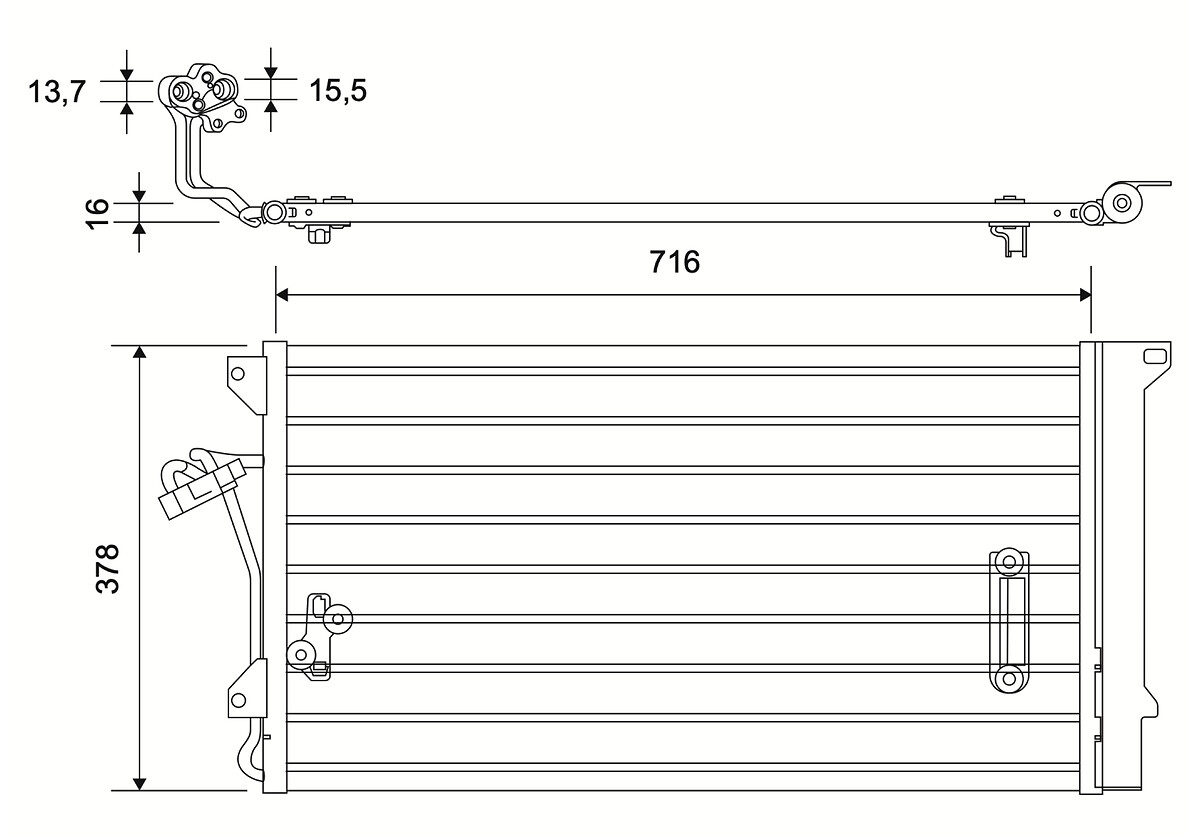 VALEO Kondensor, klimaanlæg 822822 for AUDI PORSCHE VW