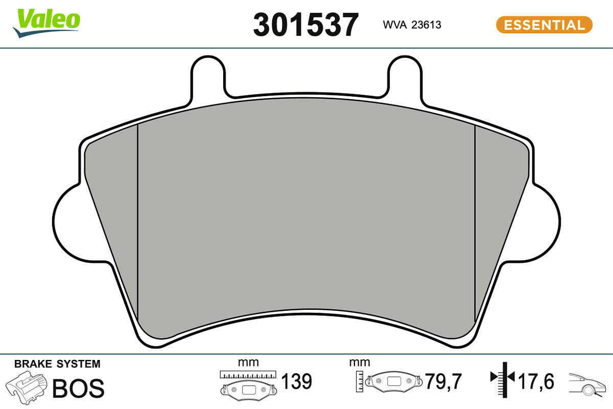 VALEO Bremseklodser 301537 foraksel for OPEL VAUXHALL RENAULT