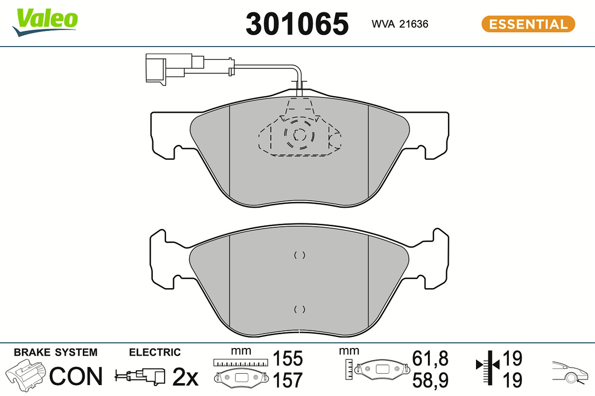 VALEO Bremseklodser 301065 foraksel for ALFA ROMEO LANCIA