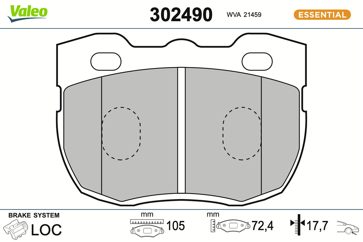 VALEO Bremseklodser 302490 foraksel for LAND ROVER