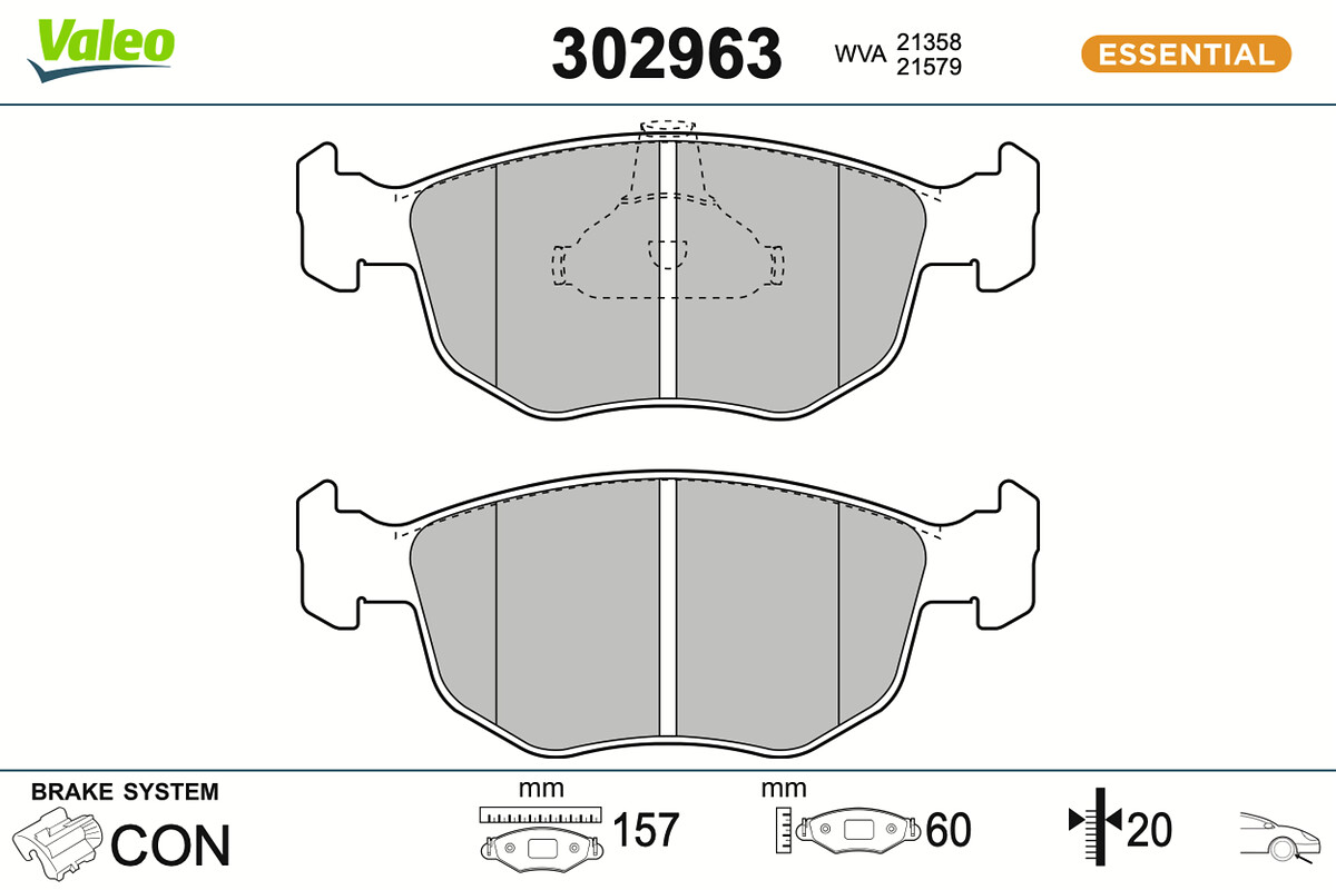 VALEO Bremseklodser 302963 foraksel for FORD AC