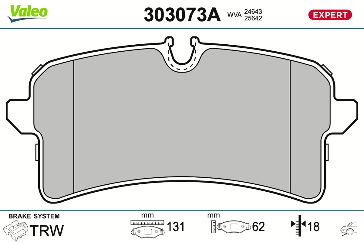VALEO Bremseklodser 303073a bagaksel for PORSCHE
