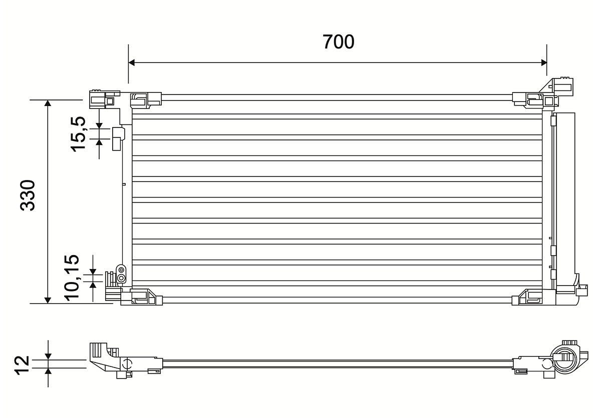 VALEO Kondensor, klimaanlæg 822834 for TOYOTA