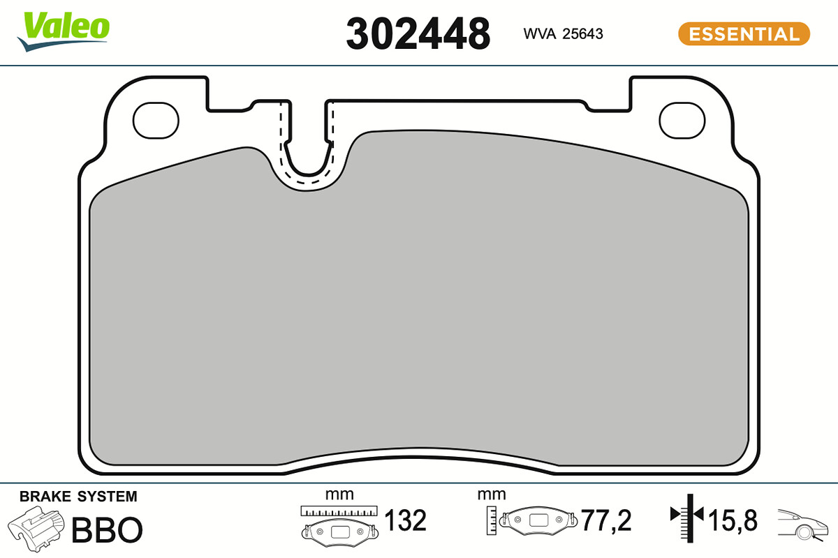 VALEO Bremseklodser 302448 foraksel for AUDI