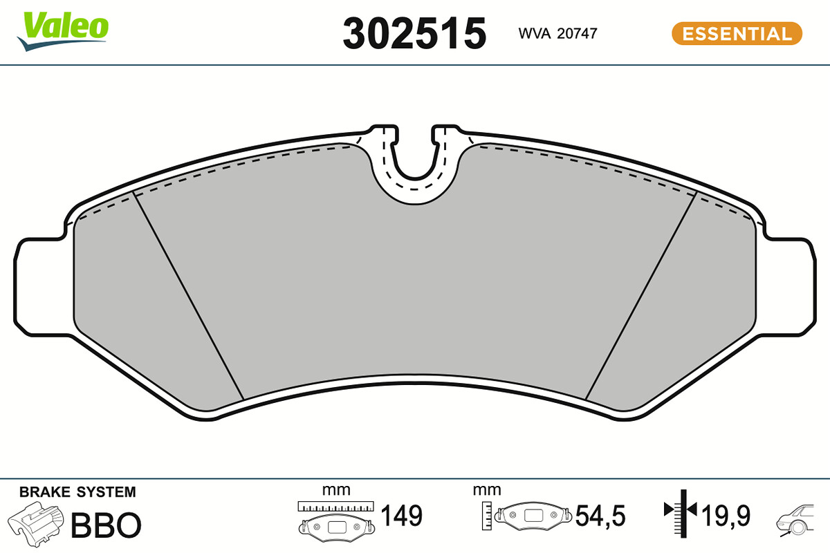 VALEO Bremseklodser 302515 bagaksel for MERCEDES-BENZ