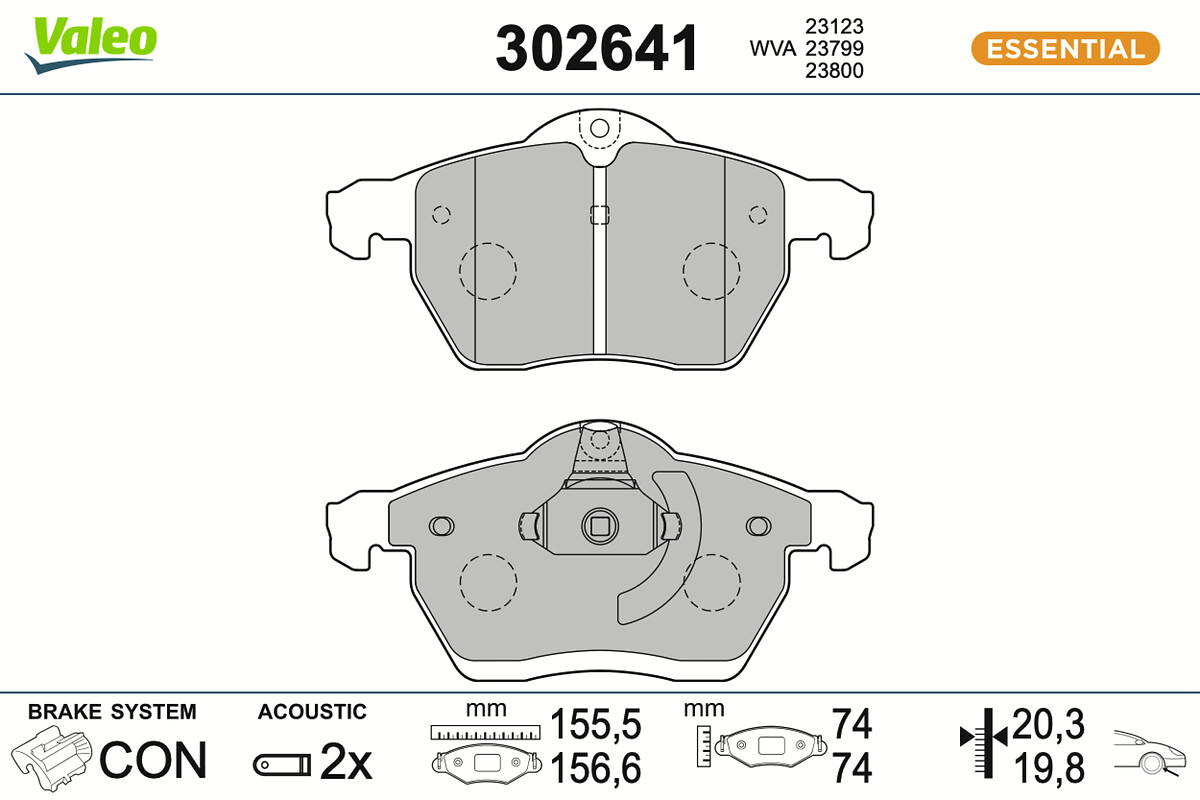 VALEO Bremseklodser 302641 foraksel for OPEL SAAB VAUXHALL