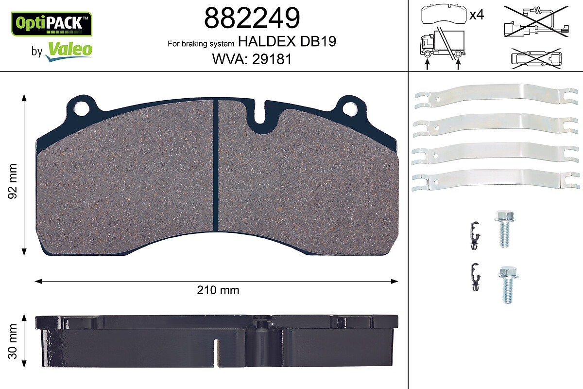 VALEO 882249 bagaksel for RENAULT TRUCKS VOLVO