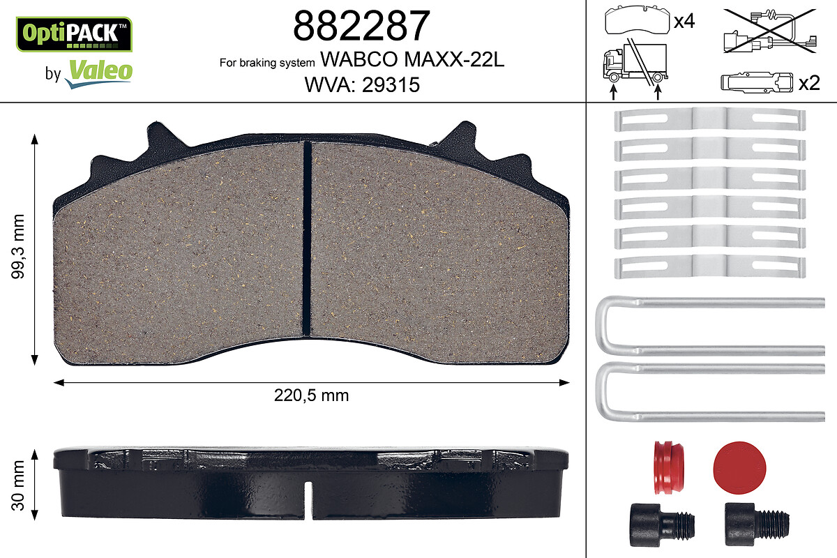 VALEO 882287 bagaksel for MERCEDES-BENZ