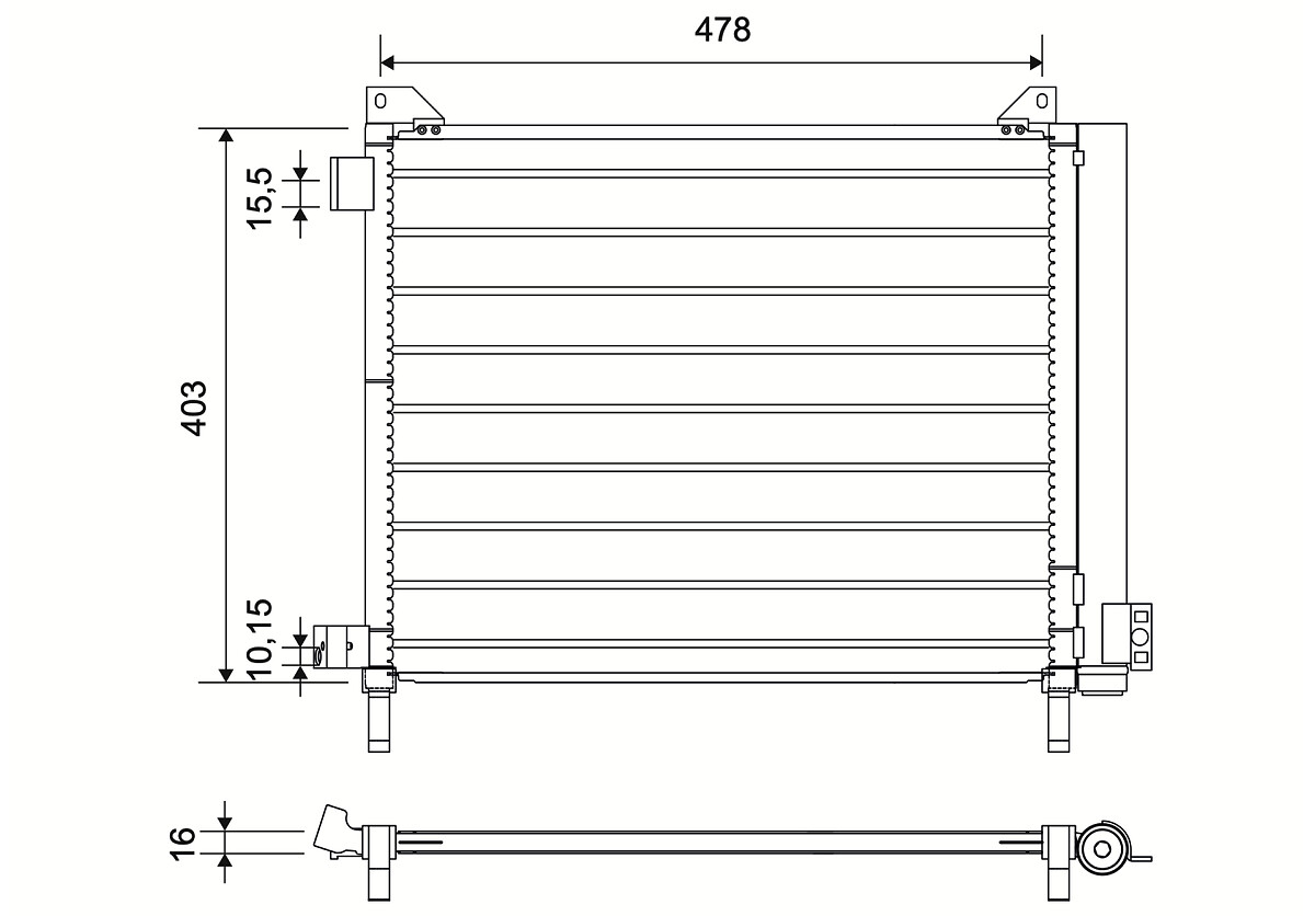 VALEO Kondensor, klimaanlæg 822827 for NISSAN