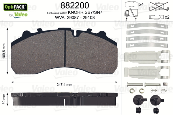 VALEO 882200 bagaksel for IVECO DAF MERCEDES-BENZ MAN