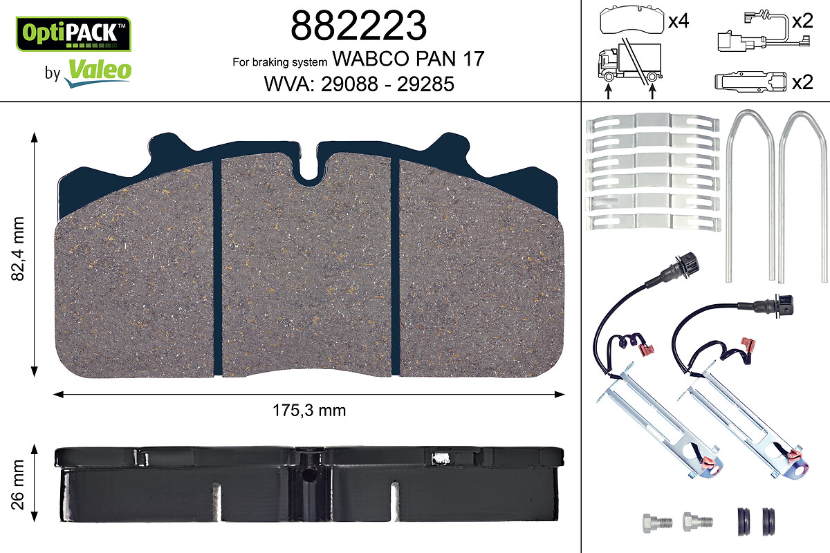 VALEO 882223 bagaksel for DAF IVECO MAN RENAULT TRUCKS