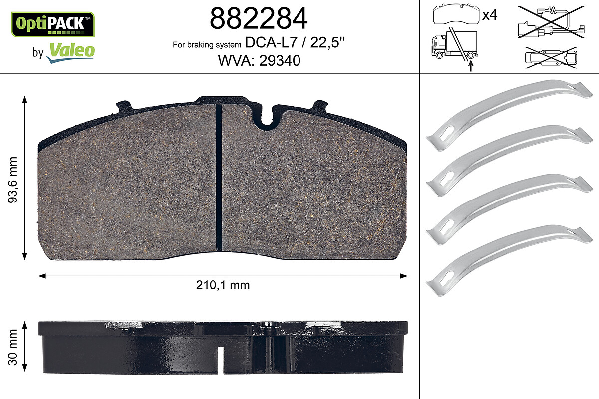 VALEO 882284 bagaksel for MERCEDES-BENZ