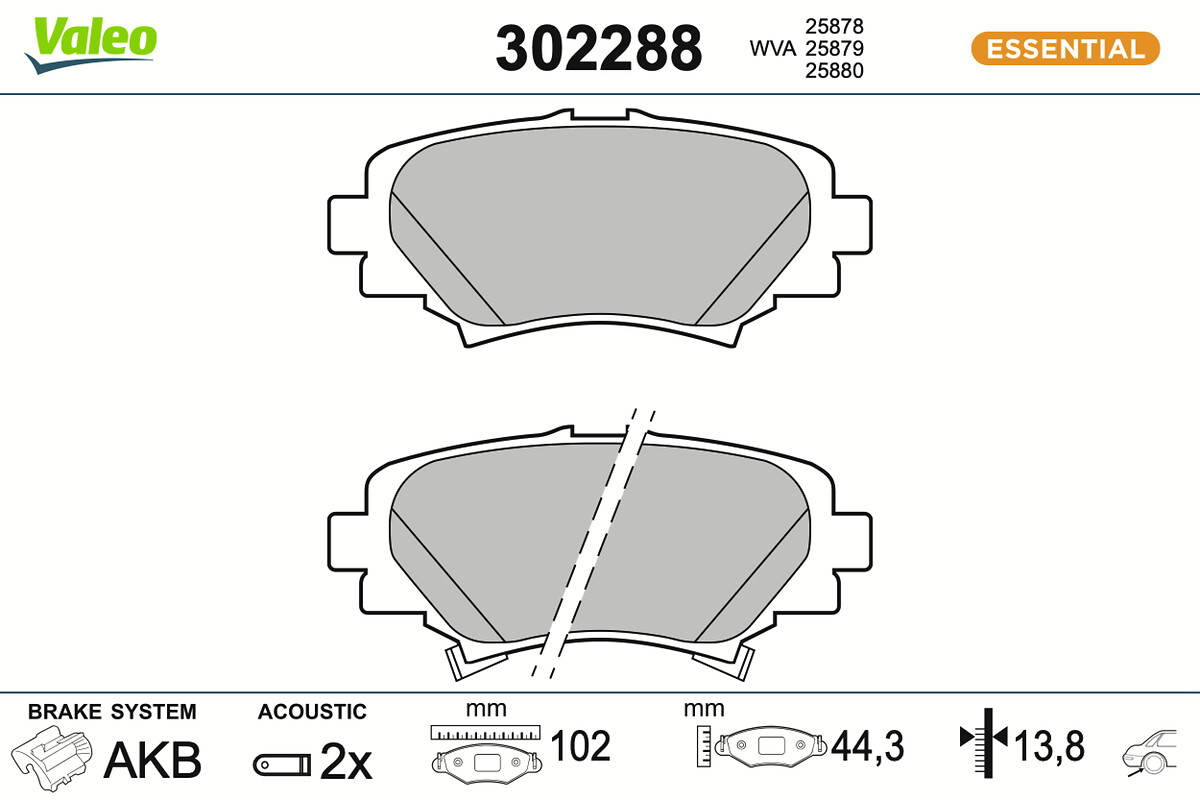 VALEO Bremseklodser 302288 bagaksel for MAZDA (CHANGAN) MAZDA
