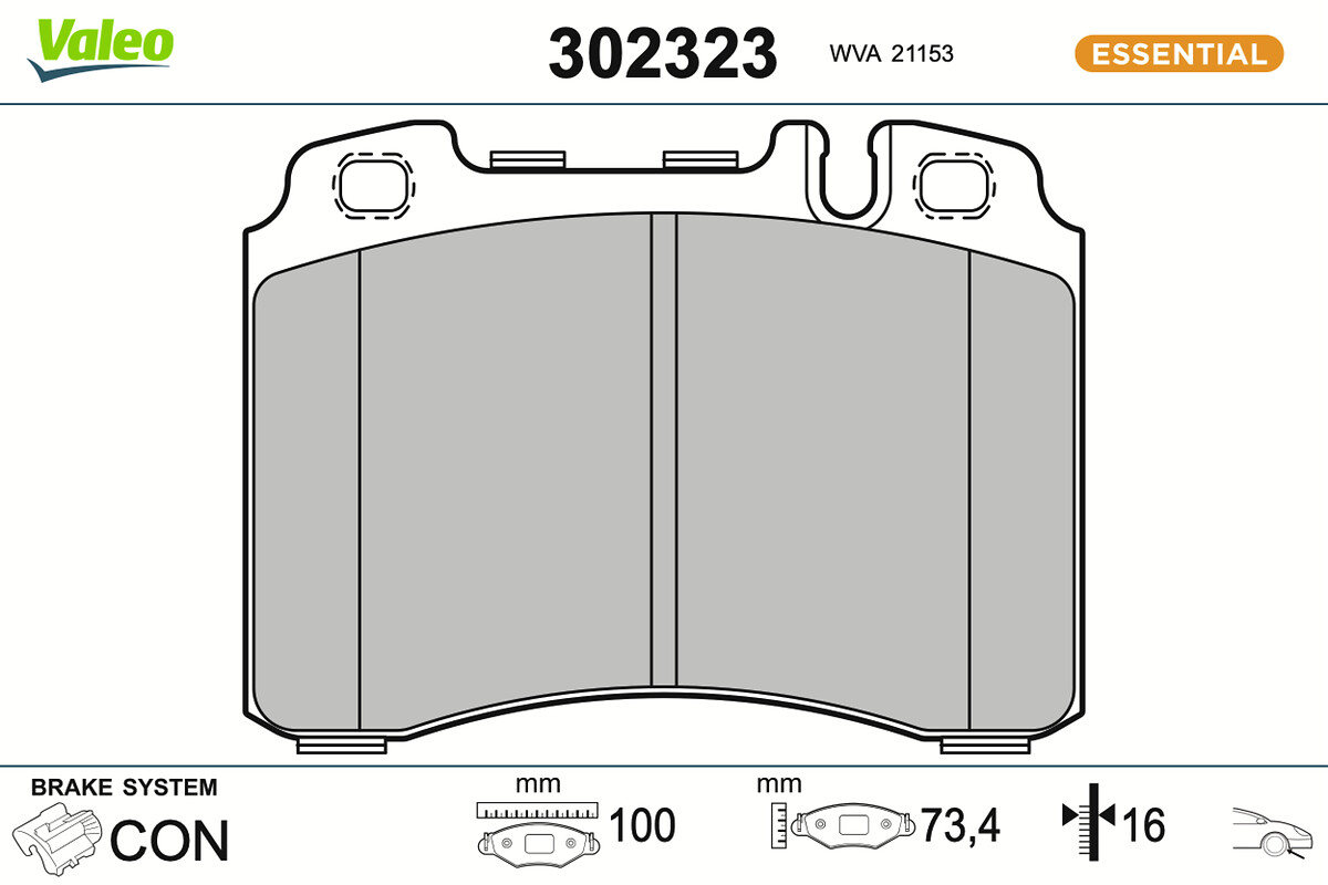 VALEO Bremseklodser 302323 foraksel for MERCEDES-BENZ (BBDC) MERCEDES-BENZ