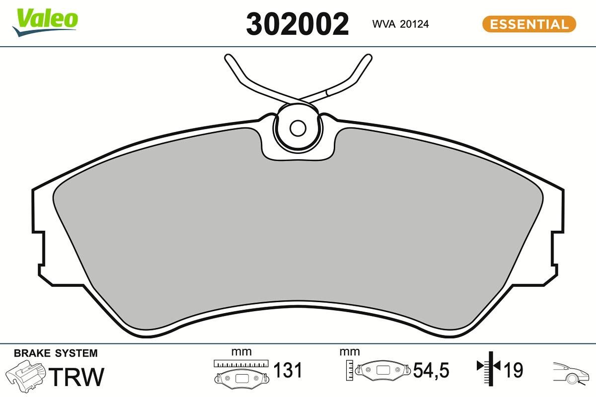 VALEO Bremseklodser 302002 foraksel for VW
